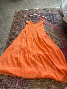 Slate and willow  Orange Tiered Maxi Dress - Spaghetti Strap Sundress